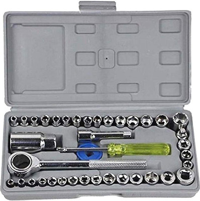 Shopper52 Shopper52 Multi purpose 40 Pcs Screwdriver Socket Set & Bit Tool Kit Set Jackly Tool kit Combination Tool Wrench Tool Kit Magnetic Toolkit For Home, Office, Car, Bike Ratchet Screwdriver Set(Pack of 40)
