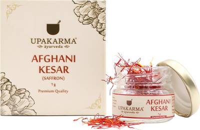 UPAKARMA Certified Natural, Pure and Organic Finest A++ Grade Afghani Kesar / Saffron Threads 1 Gram