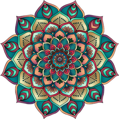 VCREATE DECOR 40 cm Rangoli Removable Sticker(Pack of 1)