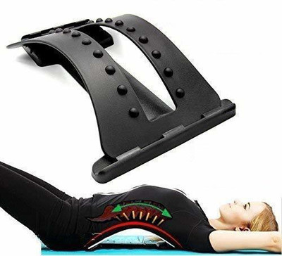 SarjuZone Adjustable Magic Back Pain Relief Lumbar Region Support with Cushion Removable 1 Back / Lumbar Support(Black)