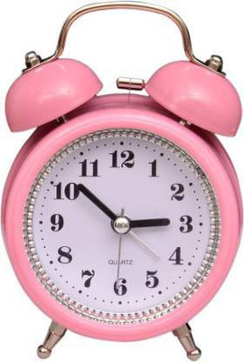 Triangle Ant Analog Pink, White Clock