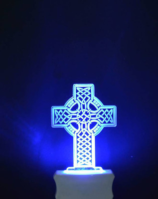 OnFlow The Christian Cross 3D illusion Night Lamp is Extremely cool and 3D illusion Design Night Lamp (12 cm, Clear)1 Night Lamp(12 cm, White)