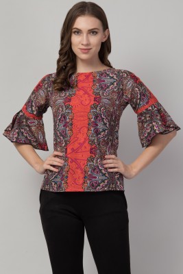 Hive91 Casual 3/4 Sleeve Printed Women Multicolor Top