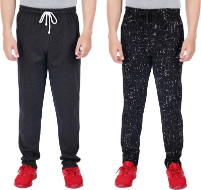 FEEL TRACK Printed Men Grey, Black Track Pants