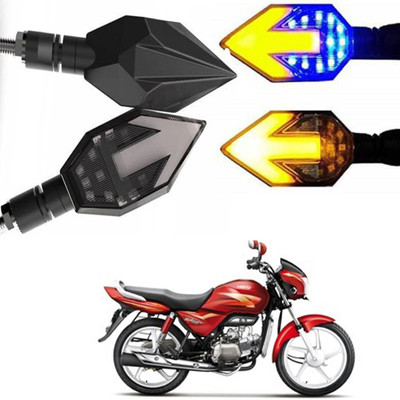 BRPEARl Side LED Indicator Light for Hero Splendor Pro(Blue, Amber)