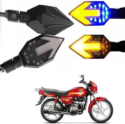 BRPEARl Side LED Indicator Light for Hero Splendor Plus(Blue, Amber)