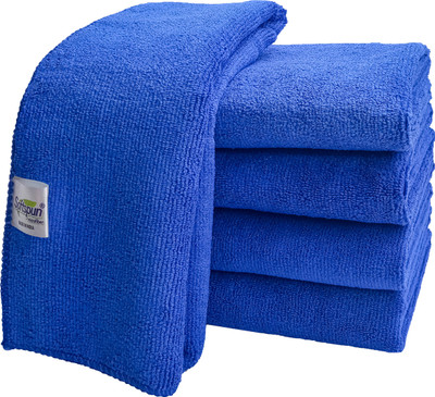 SOFTSPUN Microfiber Cloth - 5 pcs - 40x40 cms - 340 GSM Blue_a9 Dry Microfiber Cleaning Cloth(5 Units)