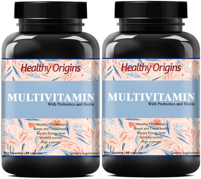 Healthy Origins Multivitamin for men, Multivitamin, Multivitamin Capsules (Pack Of 2) Premium(2 x 60 No)