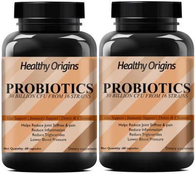 Healthy Origins Pre & Probiotic Supplement - Better Digestion - Gas Relief (Pack Of 2) Ultra(2 x 60 No)