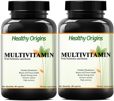 Healthy Origins Multivitamin with Ginseng Extract, Taurine and Multiminerals (Pack Of 2) Pro(2 x 60 No)