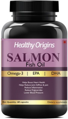 Healthy Origins Salmon Omega-3 Fish Oil Salmon Fish, For Brain, Heart, Joint Health Pro(60 No)