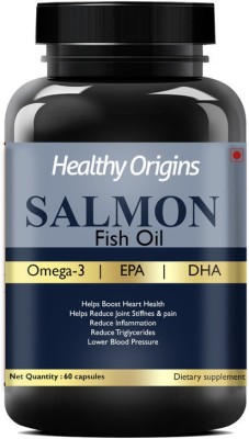 Healthy Origins Salmon Fish Oil Capsules for Men & Women with Omega 3 Pro(60 No)