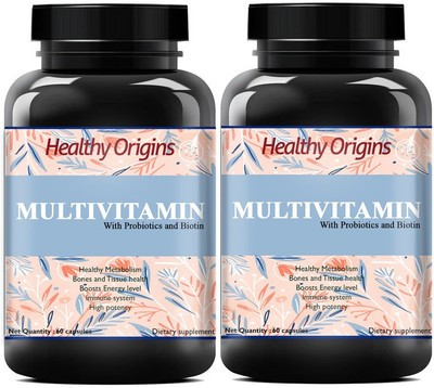 Healthy Origins Multivitamin for men, Multivitamin, Multivitamin Capsules (Pack Of 2) Ultra(2 x 60 No)