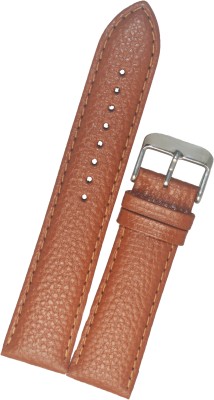 Suru Creation Padded Grain D6226 20 mm Genuine Leather Watch Strap(Tan)