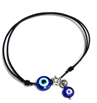 Gurjari Jewellers Evile Eye Black Thread Anklet Set of 2 Cotton Dori Anklet(Pack of 2)
