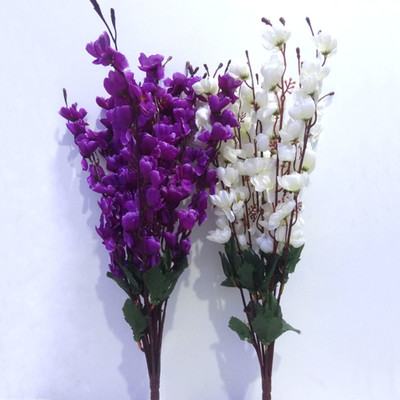 OM COLLECTIONS ORCHIDS ARTIFICIAL FLOWER Purple, White, Green Orchids Artificial Flower(23.5 inch, Pack of 2, Flower Bunch)