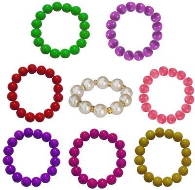 rich & famous Crystal Pearl Bracelet Set(Pack of 8)