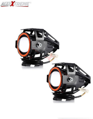 ALLEXTREME EXU7MR1 U7 Mini CREE LED Fog Light Work Lamp with Hi/Low, Flashing Beam and Red Angel Eye Ring for Cars and Motorcycles Projector Lens