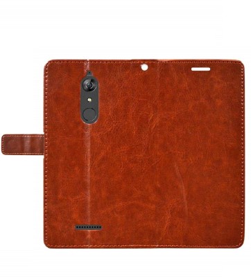 Coverage Flip Cover for Micromax Canvas Infinity HS2/ 18:9(Brown, Magnetic Case, Pack of: 1)