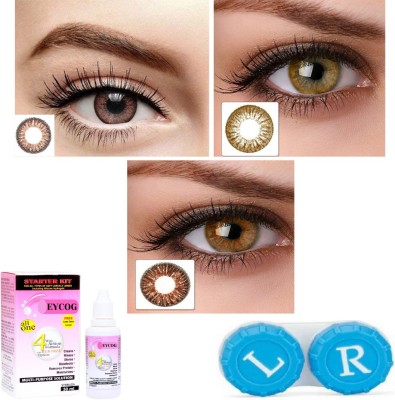 Gold Look Monthly Disposable(0, Colored Contact Lenses, Pack of 4)