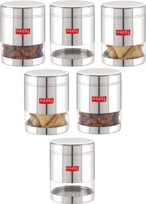 HAZEL Steel Grocery Container  - 800 ml(Pack of 6, Silver)