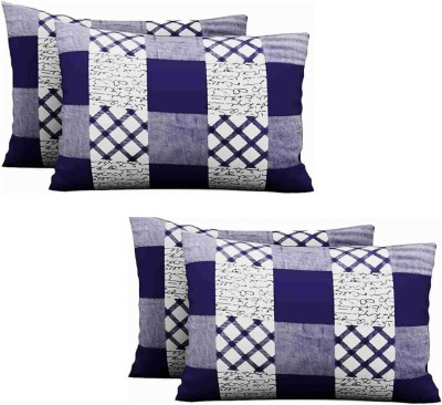 Divvay Homes Microfiber Pillows Cover(Pack of 4, 69 cm*46 cm, White, Blue)