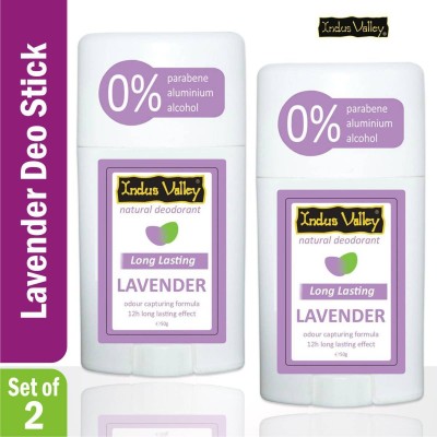 Indus Valley Alcohol Free Lavender Deodorant stick - Twin Pack Deodorant Stick  -  For Men & Women(100 g, Pack of 2)