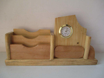 SHENKY 3 Compartments wooden Desk Organisers(wooden)