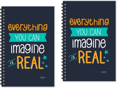 ESCAPER Everything you can Imagine is REAL (Ruled - A5 Size - Pack of 2 Diaries) Designer Motivational Diaries A5 Diary Ruled 160 Pages(Multicolor, Pack of 2)