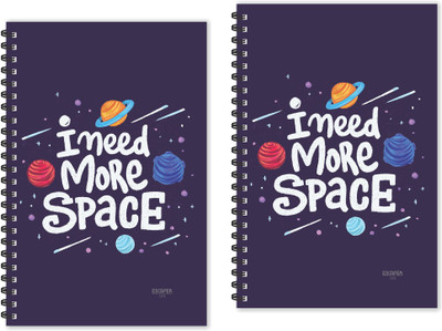 ESCAPER I need more space (Ruled - A5 Size - Pack of 2 Diaries) Designer Diaries, Quotes on Diaries A5 Diary Ruled 160 Pages(Multicolor, Pack of 2)