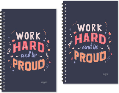 ESCAPER Work Hard & Be Proud (Ruled - A5 Size - Pack of 2 Diaries) Designer Motivational Diaries, Motivational Quotes Diaries A5 Diary Ruled 160 Pages(Multicolor, Pack of 2)