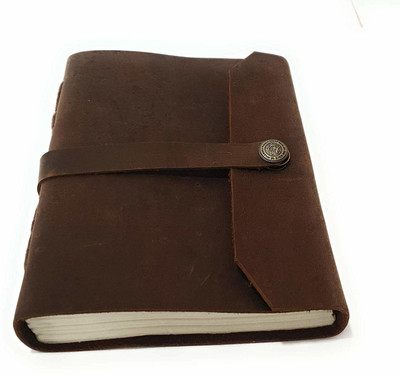 Anshika International Handmade Leather Unlined Journal - Genuine Leather Notebook & Daily Notepad for Men & Women with 100 Pages of Unlined Rustic Paper (7 x 5 Inches) Regular Diary Unruled 100 Pages(Ani_new buff2)