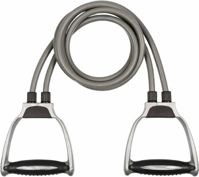 Littlegym Double Resistance Band with D Handle Resistance Tube Resistance Tube(Grey)