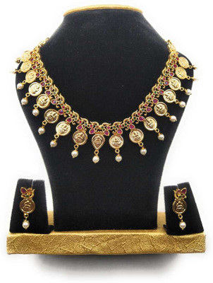 PBM CREATIONS Copper Gold-plated Gold Jewellery Set(Pack of 1)