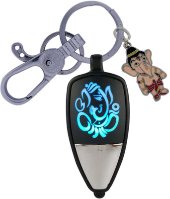 SHOKY LOOKS Ganesha Multiclor Light along with high Quality Locking Hook and Ganesha style Key Chain