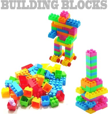 Willyard Best Buy 100+Pieces Building Blocks (92 Pieces +8 Tyres) for Kids with Wheel Age 3+, Smart Activity Fun and Learning Train Blocks For Kids, Multi Color Building Bricks and Blocks for Kids|Puzzles,Skill Development|Brain Building |Creative |Educational(Multicolor)