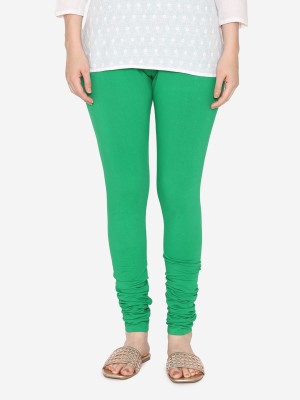 VAMI Churidar  Ethnic Wear Legging(Green, Solid)