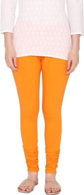 VAMI Churidar  Ethnic Wear Legging(Orange, Solid)