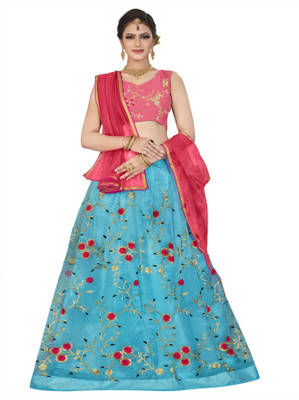 FULPARI Embroidered Semi Stitched Lehenga Choli(Multicolor)