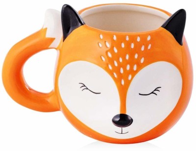 EITHEO 3D Coffee Clever Fox Animal Lover Tea Cups Birthday Gifts for Kids Children Brother Son Quirky Gift for Boys Friends Men Coworker Boss - 500ML Ceramic Coffee Mug(400 ml)