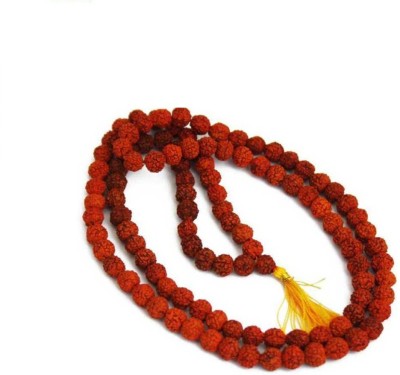 MN Enterprises Golden Cap Rudraksha Mala Rudraksha Mala 5mm 5 Mukhi Rudraksha (108 Beds) Beads Wood Chain