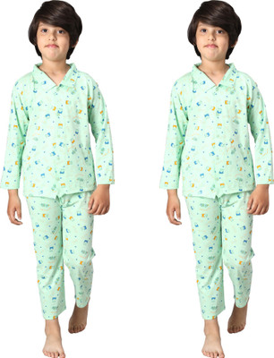 Trendy World Boys Printed Multicolor Shirt & Pyjama set