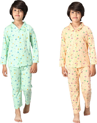 Trendy World Boys Printed Multicolor Shirt & Pyjama set