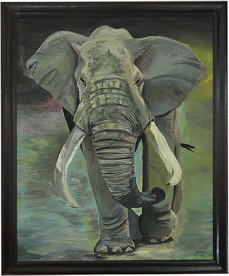 mperor Emperor Art Gallery, Elephant Canvas Print With Wood Frame(17.2x14.3)in Canvas 17.2 inch x 14.3 inch Painting(With Frame)