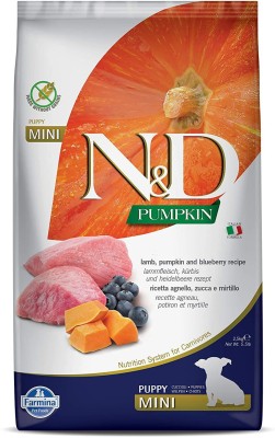 Farmina N&D Pumpkin - Lamb & Blueberry - Grain Free - Dog Dry Food - Puppy - Mini Breed Lamb 2.5 kg Dry New Born, Young Dog Food