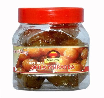 Sun Grow Mother Made Organic Ghar Ka Bana Natural Amla Murabba (Marmalade) with Almond (Badam) (Ingredient: Muskmelon Seeds Red Karonda Cherry Cardamom/Elichie) 500g Amla Murabba(500 g)