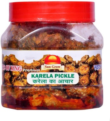 Sun Grow Organic Home Made Hand Made & Mother Made Herbal Masala Premium Karela Pickle Karele Ka Achar in Less Oil & Salt 500 gm Bitter Gourd Pickles Bitter Gourd Pickle(500 g)