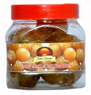 Sun Grow Mother Made Organic Ghar Ka Bana Gooseberry Dry Amla Murabba (Marmalade) with Almond (Badam) (Ingredient: Muskmelon Seeds Red Karonda Cherry Cardamom/Elichie) 500g Amla Murabba(500 g)