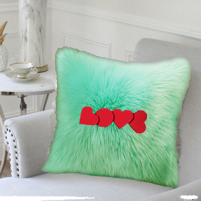 PICKKART Microfibre Quotes Cushion Pack of 1(Light Green)