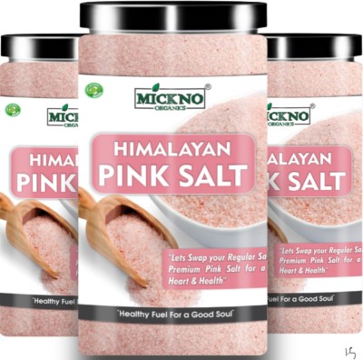 mickno organics 1.5 kg Himalayan Pink Rock Salt powder Organic for Weight loss ( imported ) Himalaya Pink Salt Himalayan Pink Salt(1.5 kg, Pack of 3)